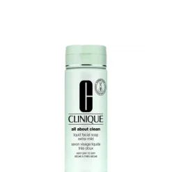 Nettoyant Visage>CLINIQUE All About Clean™                Savon Visage Liquide Très-Doux - Peaux sèches à très sèches