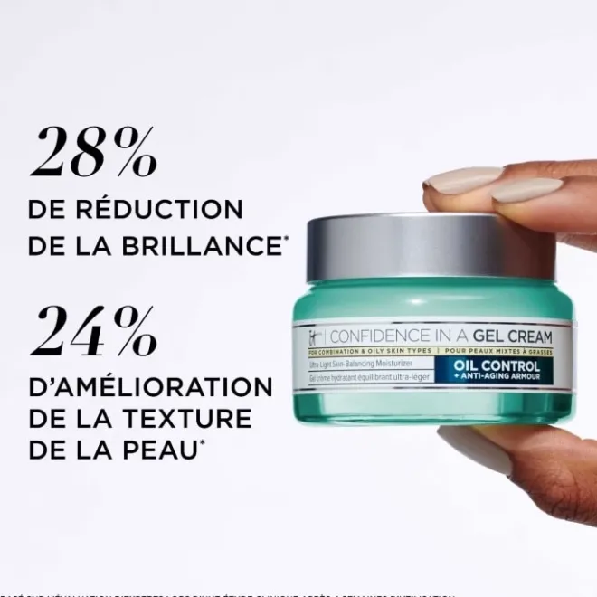 Soin De Nuit|Soin De Jour>It Cosmetics Confidence in a Gel Cream Gel-Crème Hydratant et Anti-âge pour les Peaux Mixtes à Grasses