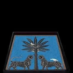 Accessoires Maison>Ortigia Sicilia Ortigia                Plateau Carré Bleu en Laque