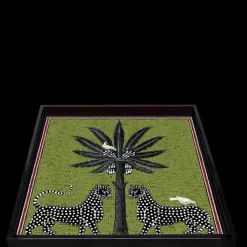 Accessoires Maison>Ortigia Sicilia Ortigia                Plateau Carré Vert en Laque