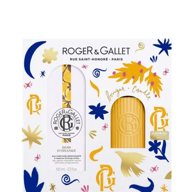 Coffrets Pour Lui|Coffrets Pour Elle>Roger&Gallet Bois d'Orange Coffret Eau Parfumée Bienfaisante - Bougie Parfumée