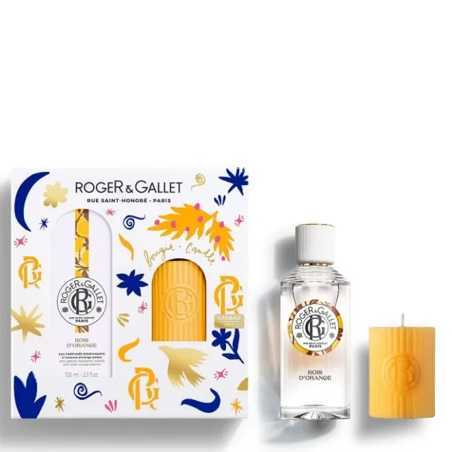 Coffrets Pour Lui|Coffrets Pour Elle>Roger&Gallet Bois d'Orange Coffret Eau Parfumée Bienfaisante - Bougie Parfumée