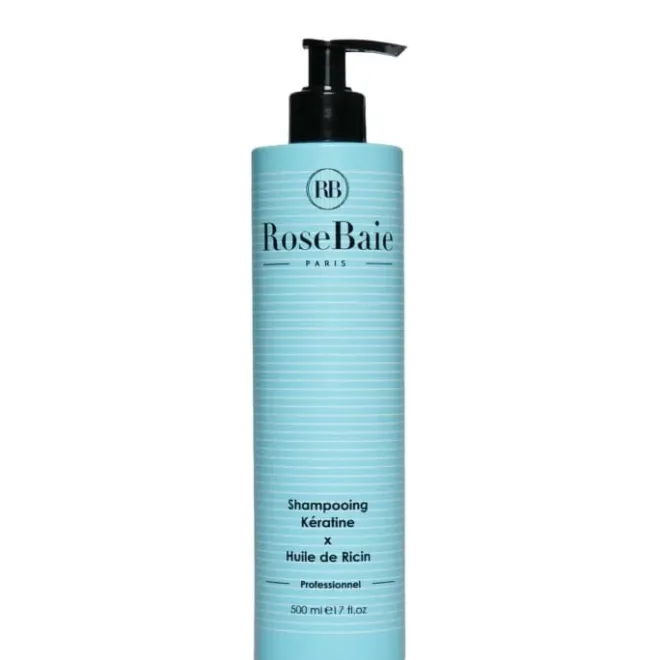 Shampooing>RoseBaie Paris Kératine x Huile de Ricin Shampooing Hydratant et Réparateur