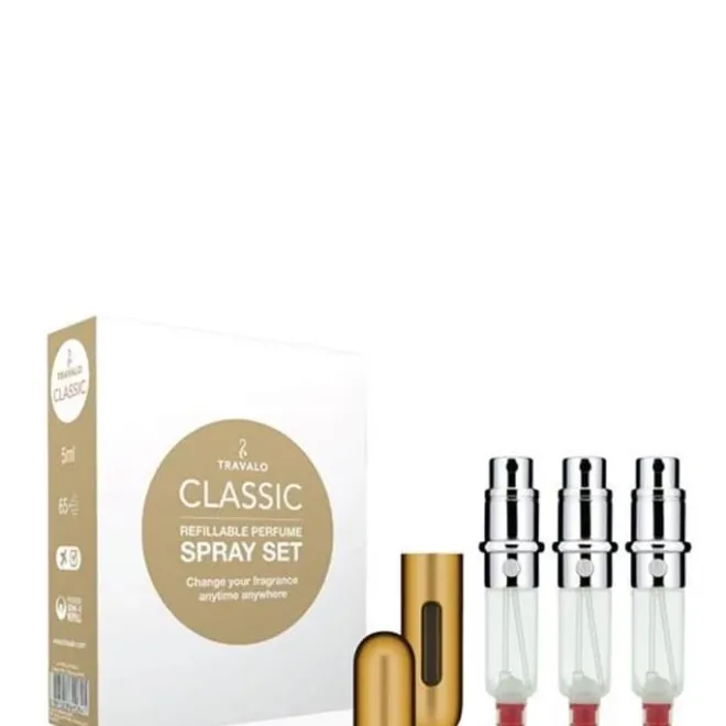 Accessoire Parfum>Travalo Coffret Vaporisateur de Sac Rechargeable Or